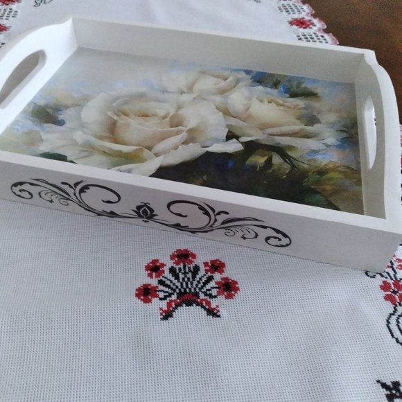 Elegant handmade wooden tray, Made in Ukraine - Picture 4 of 5